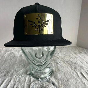 Nintendo Zelda Metal Plate Black Snapback Adjustable CAP HAT